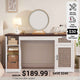 SEDETA 55.1 Inch Rattan Computer Desk with Drawers Farmhouse Office Desks with Power Outlets Storage Cabinet