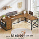 SEDETA 63 Inch L Shaped Corner Desk Convertible Long Home Office Desk with Storage Cabinet
