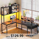 SEDETA 51.2 Inch Reversible L shaped Gaming Desk Small Corner Desk with Drawer and Storage Shelves