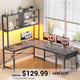 SEDETA 51.2 Inch Reversible L shaped Gaming Desk Small Corner Desk with Drawer and Storage Shelves
