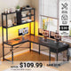 SEDETA® 51.2 Inch L Shaped Computer Desk Reversible Gaming Desk for Small Spaces with Drawer and Shelves