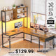 SEDETA 51.2 Inch Reversible L shaped Gaming Desk Small Corner Desk with Drawer and Storage Shelves