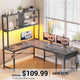 SEDETA | 51.2 Inch L Shaped Gaming Desk Small Computer Desk with Drawer LED Lights and Storage