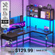 SEDETA 51.2 Inch Reversible L shaped Gaming Desk Small Corner Desk with Drawer and Storage Shelves