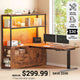 SEDETA 48.6 Inch Standing Desk Height Adjustable Electric L Shaped Stand Up Computer Gaming Desk with Drawers Hutch Power Outlets