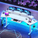SEDETA 78 Inch Electric Standing Gaming Desk with Drawers Led Lights Height Adjustable Computer Desk with Power Outlet Keyboard Tray