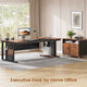 SEDETA | 71 Inch Computer Desk with Rolling File Cabinet Executive Desk with Power Outlets CPU Stand Pegboard and Storage Shelves