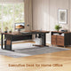 SEDETA | 71 Inch Computer Desk with Rolling File Cabinet Executive Desk with Power Outlets CPU Stand Pegboard and Storage Shelves