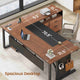 SEDETA | 71 Inch Computer Desk with Rolling File Cabinet Executive Desk with Power Outlets CPU Stand Pegboard and Storage Shelves