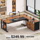SEDETA | 71 Inch Computer Desk with Rolling File Cabinet Executive Desk with Power Outlets CPU Stand Pegboard and Storage Shelves