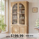 SEDETA | 71 Inch Farmhouse Arched Bookcase Tall Bookshelves with Storage Cabinet Adjustable Shelves and Glass Doors