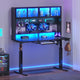 SEDETA 55 Inch Standing Desk Electric Height Adjustable Sit Stand Up Gaming Desk with Led Lights Power Outlet Storage Hutch and Pegboard