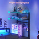SEDETA 55 Inch Reversible Gaming Desk with 6 Drawers PC Desk with LED Lights Power Outlet Corner Computer Desk with Monitor Stand