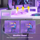 SEDETA 55 Inch Reversible Gaming Desk with 6 Drawers PC Desk with LED Lights Power Outlet Corner Computer Desk with Monitor Stand