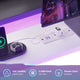 SEDETA 55 Inch Reversible Gaming Desk with 6 Drawers PC Desk with LED Lights Power Outlet Corner Computer Desk with Monitor Stand