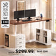 SEDETA 63 Inch Farmhouse Electric Standing Desk with 3 Drawers Storage Shelves Height Adjustable Computer Desk with Power Outlets