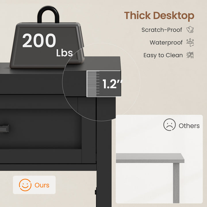 SEDETA 40 Inch Small Computer Desk Writing Desk with Drawer and Storage Shelves