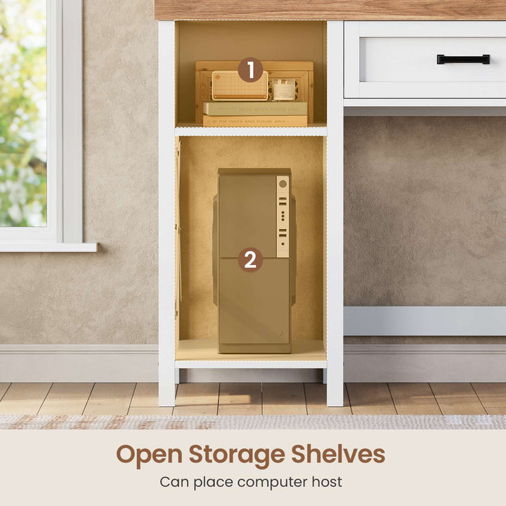 SEDETA 40 Inch Small Computer Desk Writing Desk with Drawer and Storage Shelves