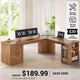 SEDETA® 67 Inch Farmhouse L Shaped Computer Desk with 3 Drawers Home Office Executive Desk with Storage Shelves and Power Outlets