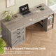 SEDETA | 55.1 Inch Computer Desk with File Drawer and Storage Shelves Farmhouse Office Desk Executive Desk with Power Outlet