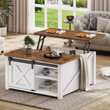 SEDETA - 31.5 Inch Lift Top Coffee Table Farmhouse Square Coffee Table with Storage