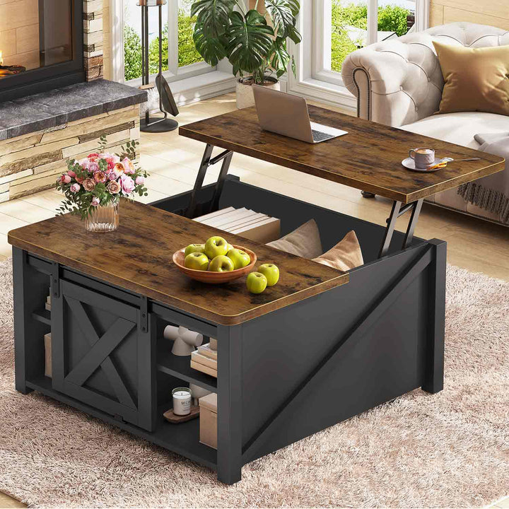 SEDETA® 31.5 Inch Lift Top Coffee Table Farmhouse Square Coffee Table with Storage
