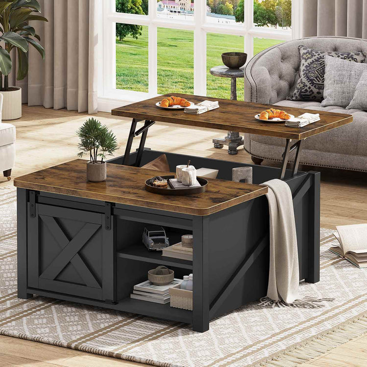 SEDETA® 31.5 Inch Lift Top Coffee Table Farmhouse Square Coffee Table with Storage