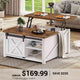 SEDETA® 31.5 Inch Lift Top Coffee Table Farmhouse Square Coffee Table with Storage