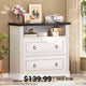 SEDETA 33.8 Inch 2 Drawer File Cabinet Farmhouse Wood File Cabinets Wood Lateral File Cabinet with Printer Stand Storage Shelf