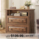 SEDETA 33.8 Inch 2 Drawer File Cabinet Farmhouse Wood File Cabinets Wood Lateral File Cabinet with Printer Stand Storage Shelf