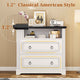 SEDETA 33.8 Inch 2 Drawer File Cabinet Farmhouse Wood File Cabinets Wood Lateral File Cabinet with Printer Stand Storage Shelf