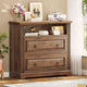 SEDETA 33.8 Inch 2 Drawer File Cabinet Farmhouse Wood File Cabinets Wood Lateral File Cabinet with Printer Stand Storage Shelf