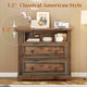 SEDETA 33.8 Inch 2 Drawer File Cabinet Farmhouse Wood File Cabinets Wood Lateral File Cabinet with Printer Stand Storage Shelf