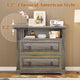 SEDETA 33.8 Inch 2 Drawer File Cabinet Farmhouse Wood File Cabinets Wood Lateral File Cabinet with Printer Stand Storage Shelf