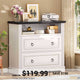 SEDETA | 33.8 Inch 2 Drawer File Cabinet Classical American with Printer Stand Storage Shelf Filing Cabinet Fits Letter Legal A4 Size