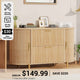 SEDETA® 39.4 Inch Home Office File Cabinet Curved Sliding Cabinet Modern Light Luxury Design Fluted Filing Cabinets and 2 Drawers