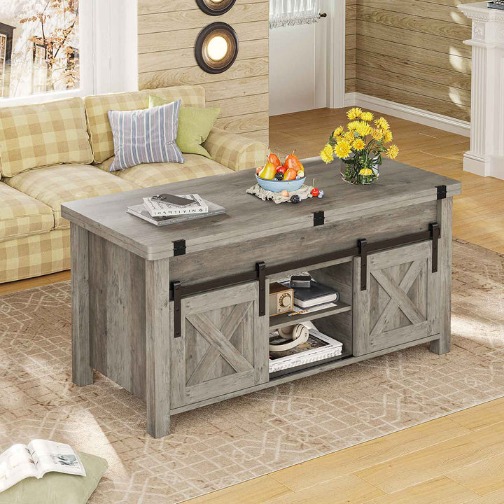 SEDETA® 40 Inch Lift Top Coffee Table Farmhouse 4 in 1 Multi-Function for Living Room