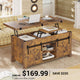 SEDETA® 40 Inch Lift Top Coffee Table Farmhouse 4 in 1 Multi-Function for Living Room