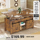SEDETA® 40 Inch Lift Top Coffee Table Farmhouse 4 in 1 Multi-Function for Living Room