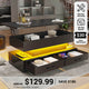 SEDETA® 40 Inch Lift Top Coffee Table with Storage Drawers and LED Light for Living Room
