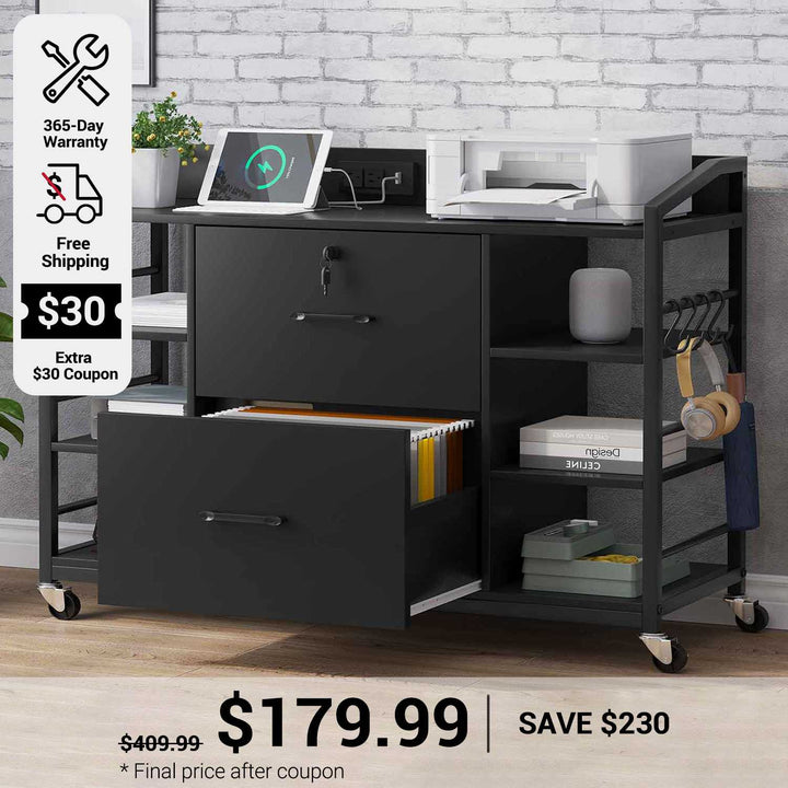 SEDETA 44 Inch 2 Drawer File Cabinet Filing Cabinet