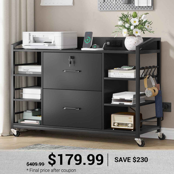 SEDETA 44 Inch 2 Drawer File Cabinet Filing Cabinet
