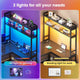 SEDETA | 45.3 Inch LED Gaming Desk L Shaped Corner Computer Desk with Storage Shelves