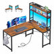 SEDETA | 45.3 Inch LED Gaming Desk L Shaped Corner Computer Desk with Storage Shelves