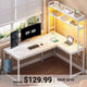 SEDETA 45.3 Inch L Shaped Gaming Desk with Hutch Reversible Home Office Desk