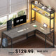 SEDETA 45.3 Inch L Shaped Gaming Desk with Hutch Reversible Home Office Desk