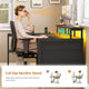 SEDETA 47.2 Inch L Shaped Desk with 4 Drawers and Storage Shelves L Shaped Gaming Desk with LED Lights Power Outlets