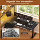 SEDETA | 48.6 Inch L Shaped Standing Desk Computer Desk Height Adjustable Electric Corner Gaming Desks with Power Outlets LED Lights