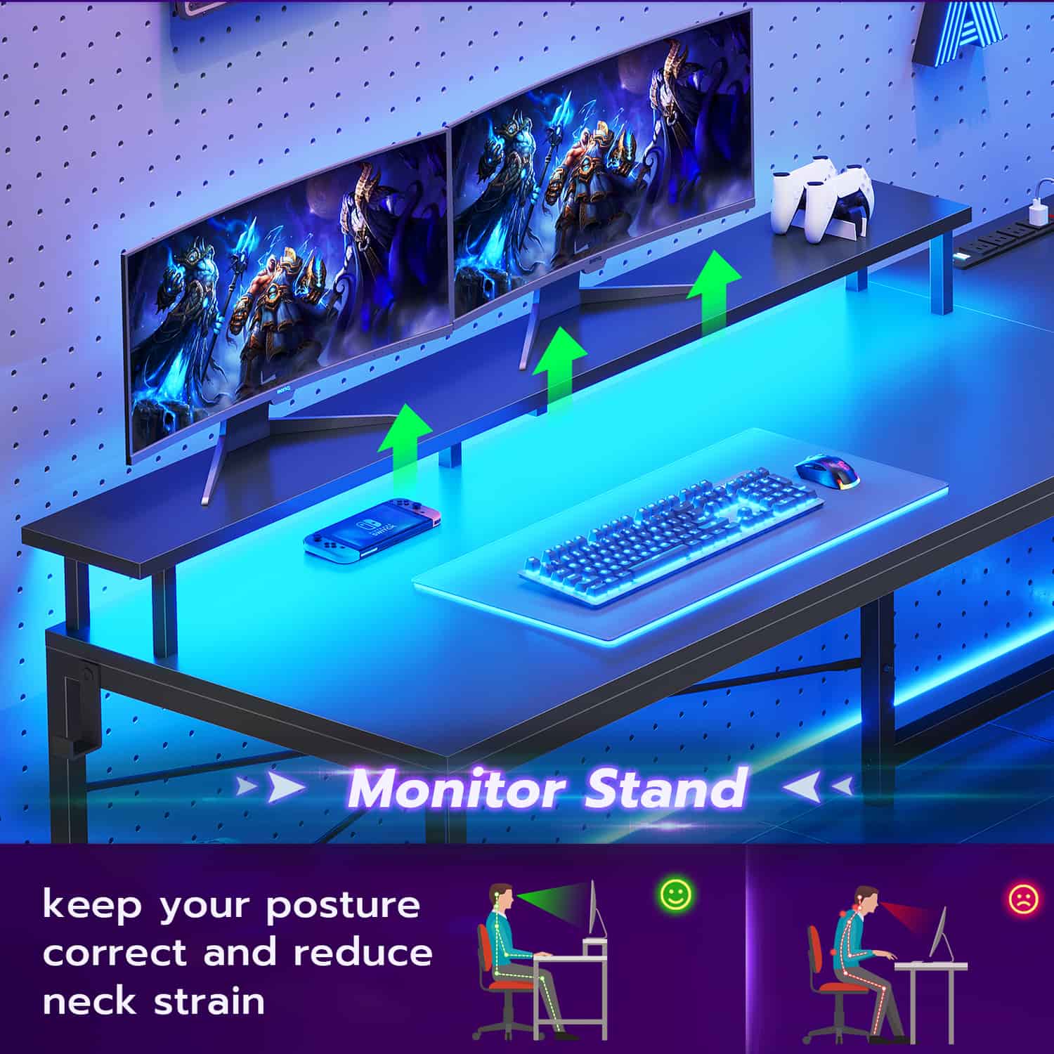 SEDETA | 51 Inch L Shaped Corner Gaming Desk with File Drawer and Stor