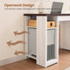 SEDETA 55.1 Inch Rattan Computer Desk with Drawers Farmhouse Office Desks with Power Outlets Storage Cabinet